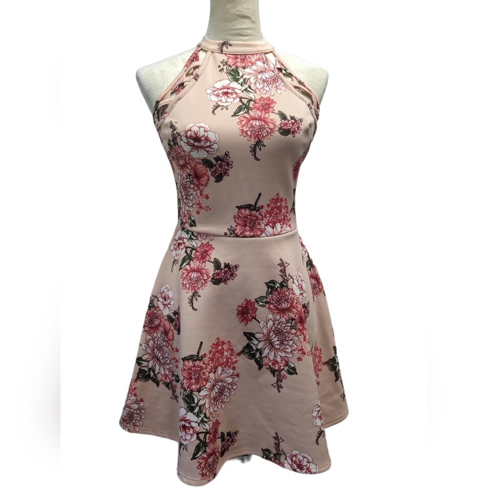 Floral blush pink summer dress